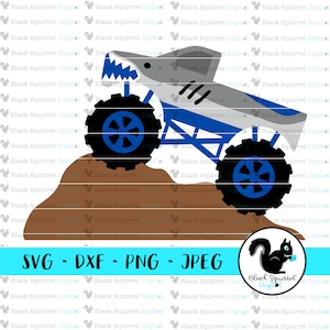 Monster Truck Party, Big Truck, Haizähne, Motor Wahnsinn Junge Geburtstag, Motorsport SVG, Clipart, Print & Cut File, Stencil, dxf, png, jpg