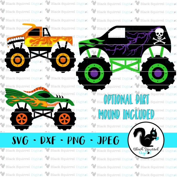Monster Truck SVG Clipart, Truck Jam Party (Print & Cut File)