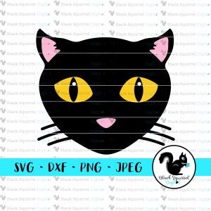 Black Cat SVG, Salem Witches, Spooky, Trick or Treat, Haunted Halloween 31st Clipart, Print and Cut File, Stencil, Silhouette, dxf, png, jpg