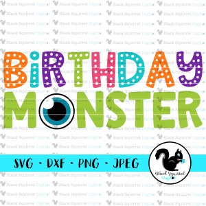 Geburtstag Monster SVG, Monster Auge, One Eyed Cut Datei, kleines Monster Geburtstag Bash Party Decor, Kleinkind Junge Silhouette Cricut, Dxf, PNG JPG
