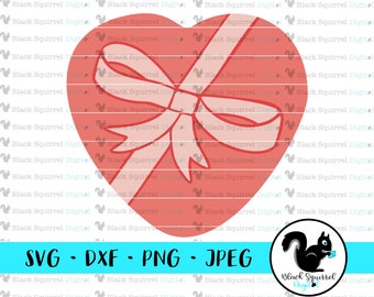 Valentine Heart Chocolate Box, Candy Hearts, Love, Heart, Ribbon, Romance SVG, Clipart, Print and Cut File, Digital Download, dxf, png, jpg