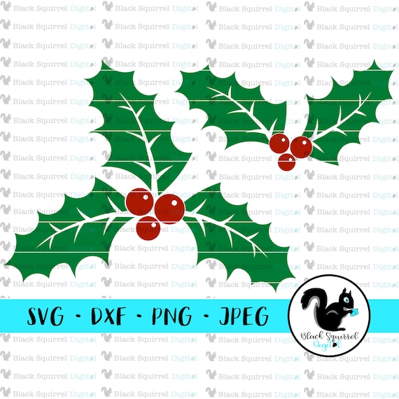 Download Holly Leaves W Berries Mistletoe Christmas Holiday Decor Etsy PSD Mockup Templates