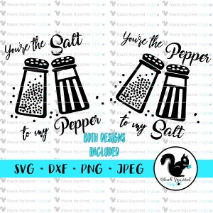 Jesteś solą dla mojego pieprzu, Najlepsi przyjaciele, Miłosne powiedzenie, Sztuka kuchenna, SVG, Clipart, Plik do wydruku i cięcia, Szablon, Sylwetka, dxf, png, jpg