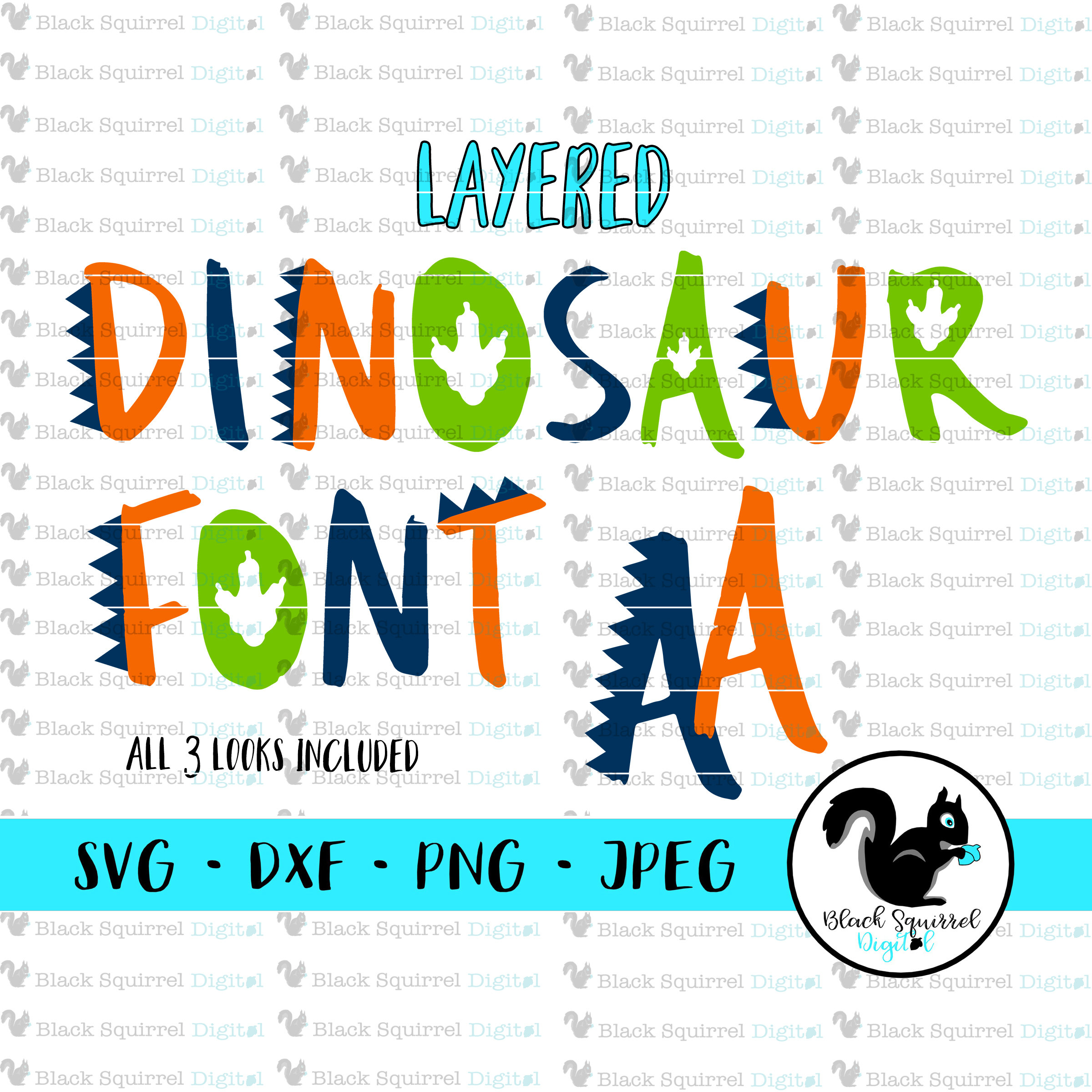 Download Dino Letters SVG Spiked Dinosaur Font Layered Dino | Etsy