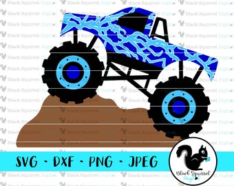 Blue Monster Truck SVG, Clipart, Print & Cut File