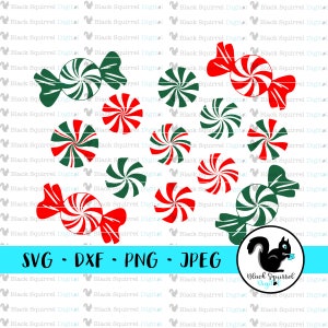 Peppermint Candies SVG, Christmas Swirl, Red and White Candy, Holiday Candy Clipart, Cricut Cut File, Stencil, Silhouette dxf, png, jpg