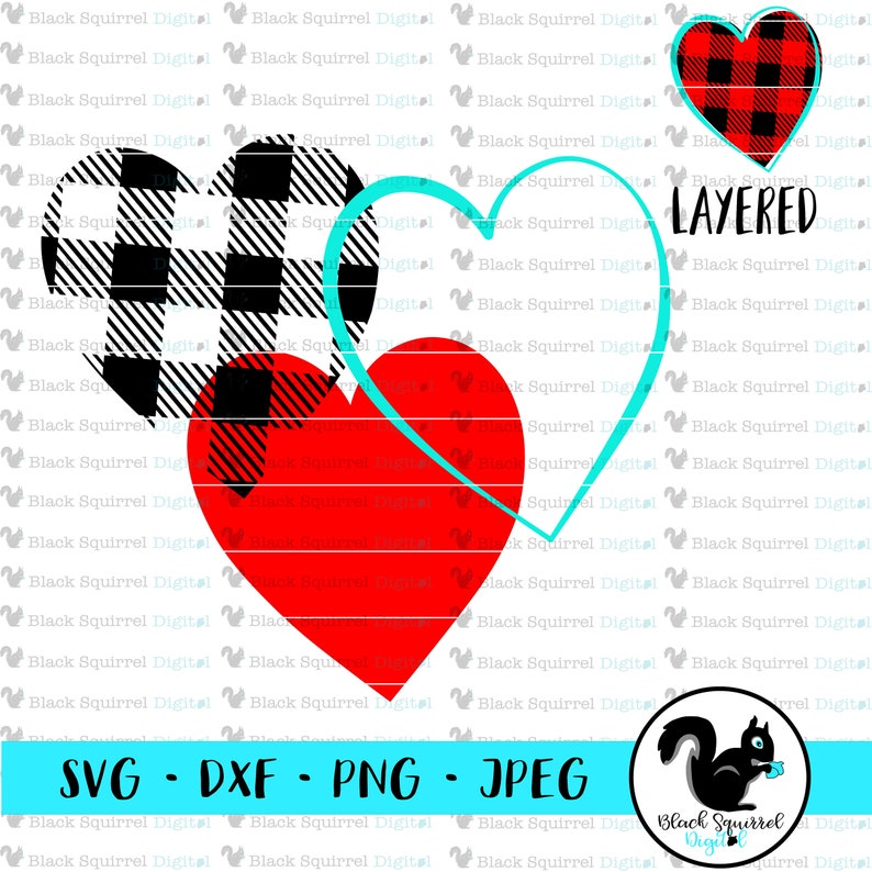 Leopard Print Heart SVG Layered Buffalo Plaid Heart | Etsy