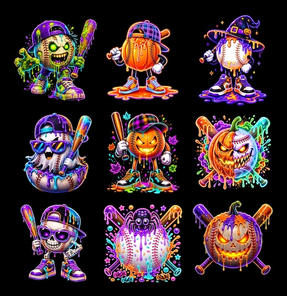 Scary Pumpkin Baseball PNG, Halloween Baseball PNG, Spooky Baseball Shirt Design, Witch Hat Baseball Sublimation, Cute Halloween Sports PNG