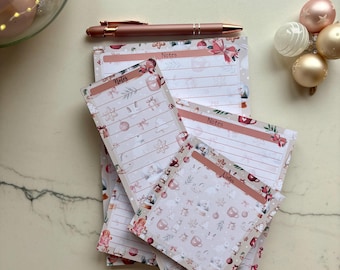 Handgemaakt Kerst Notitieblok | Gezellig Memo Blok | Kerst Stationery | To Do & Notes | Leuk Kerstcadeautje
