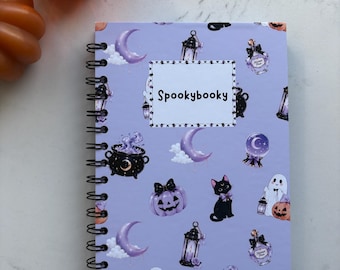 Spookybooky | Halloween Notitieboek A5 | Spooky Notebook | Hardcover Ringband | Handgemaakt Halloween Cadeau | Halloween Stationery