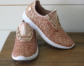 rose gold athletic shoes