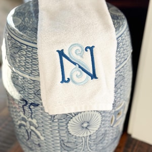 Guest Hand Towel With Embroidery - Grandmillenial Bathroom Decor Personalized image 4