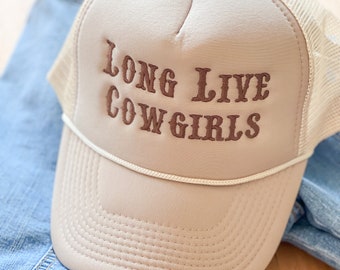 Long Live Cowgirls Trucker Hat  - Foam Vintage Trucker Hat Unisex Adult Size