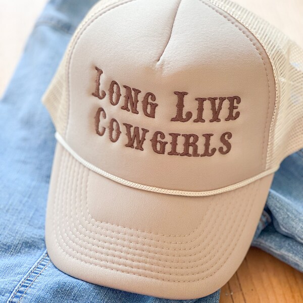 Gorra de camionero "Long Live Cowgirls" - Estilo vintage bordado