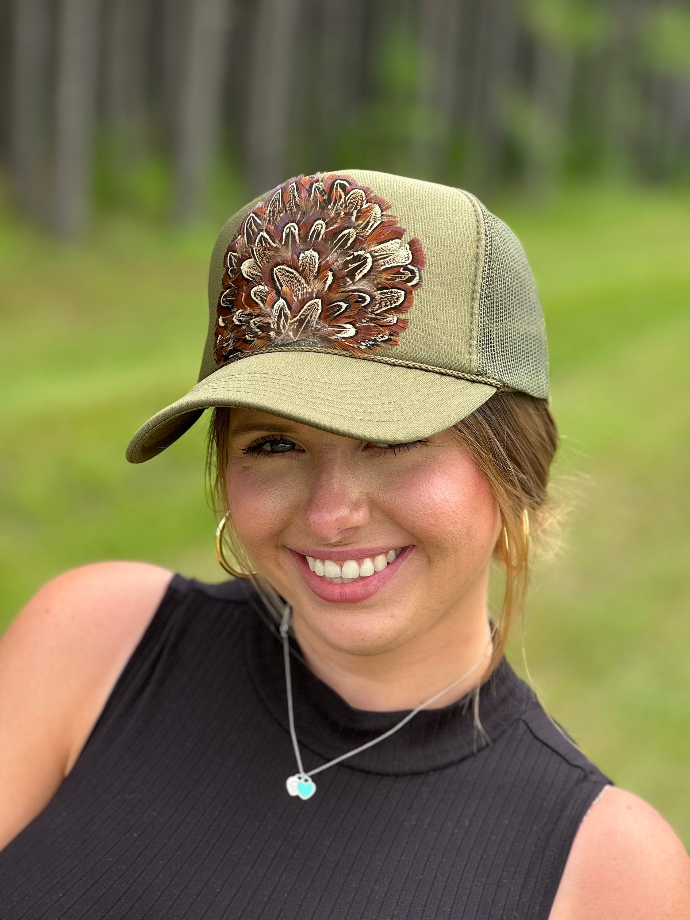 Feather Style Trucker  Hat Custom Colors - Foam Vintage Trucker Hat Unisex