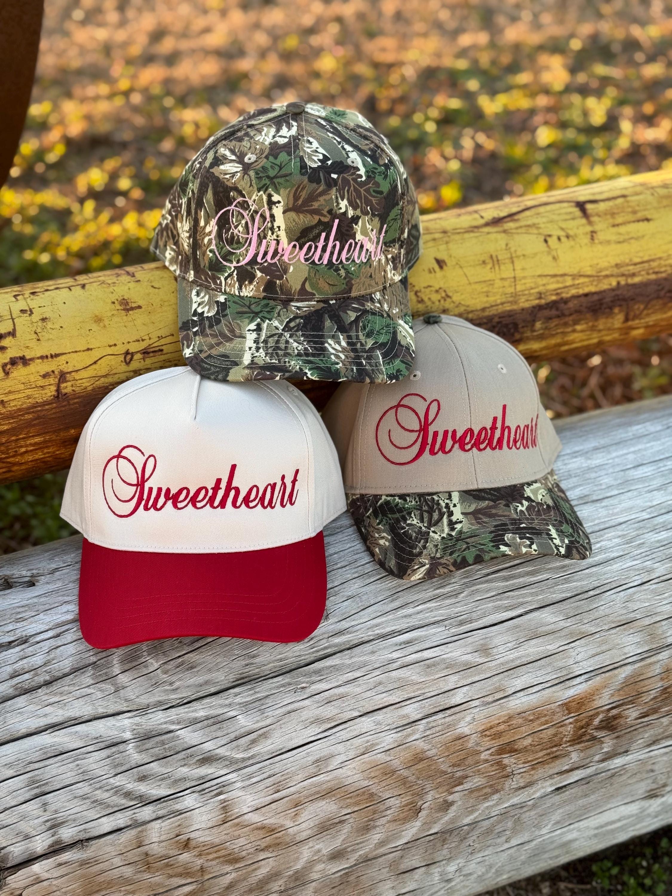Sweetheart Two Tone Red Vintage Trucker Hat - Valentines Day  display picture 1