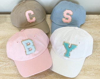 Youth Varsity Letter Patch Hat  - Personalized Kids BaseBall Cap