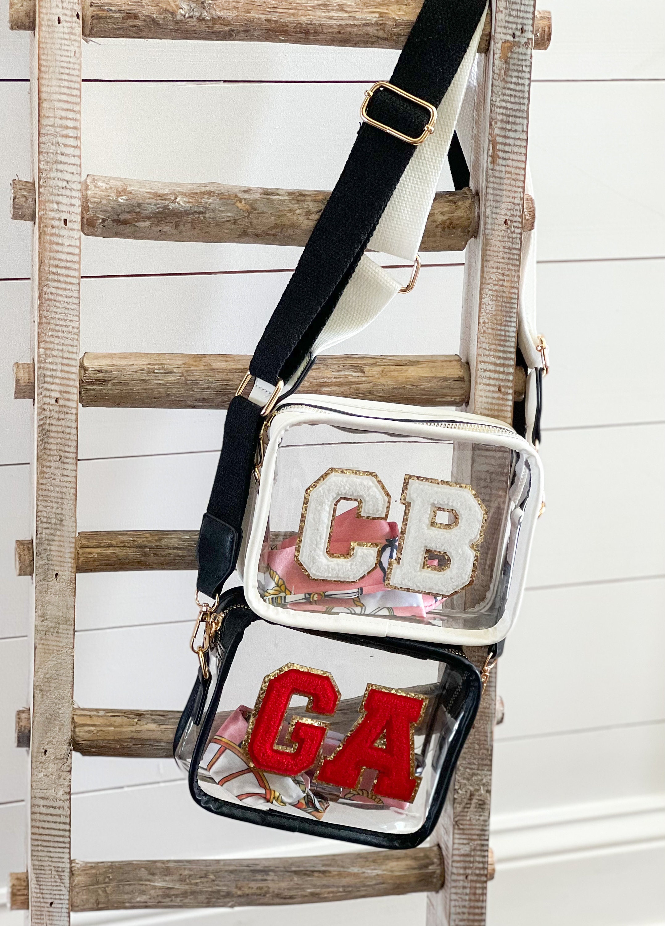 Letter Patch Clear Gameday Stadium Crossbody Bag