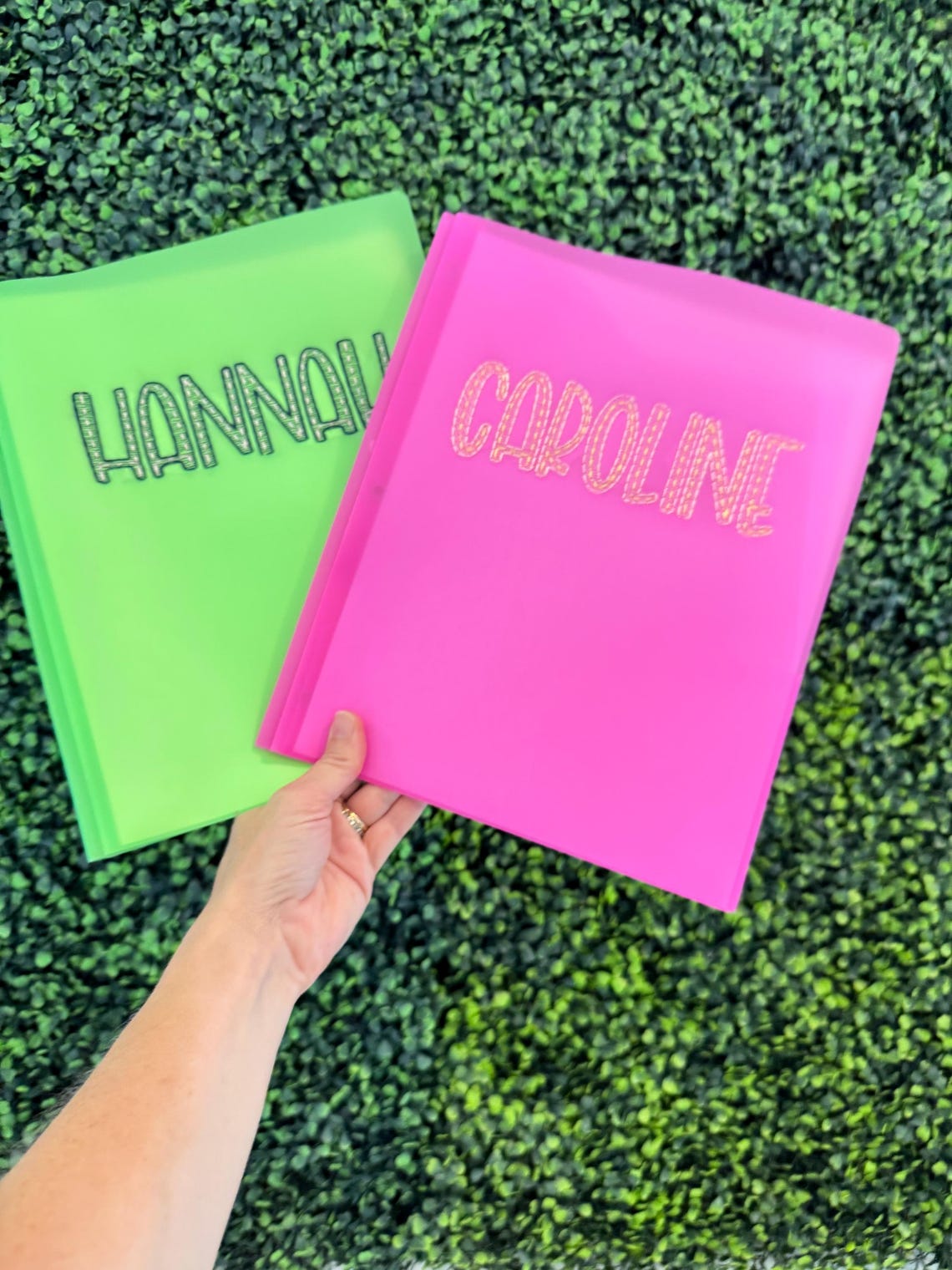 Monogrammed Embroidered Vinyl School Folder - Teacher Supplies - Etsy