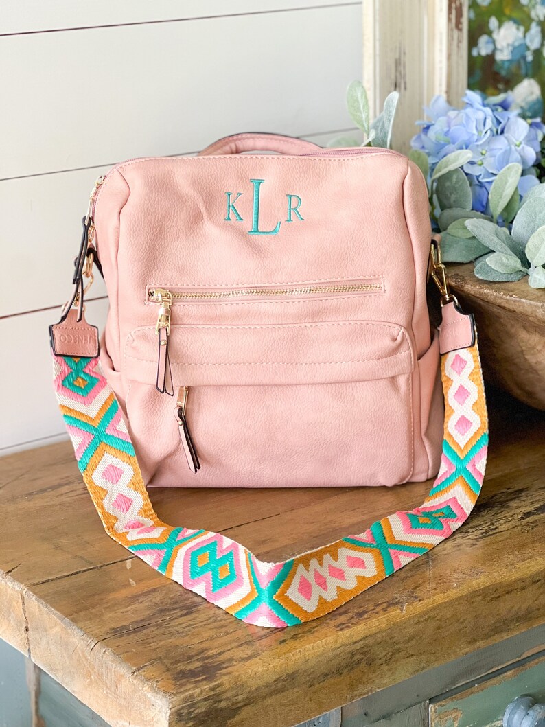 Convertible Backpack With Monogram and Guitar Strap Etsy