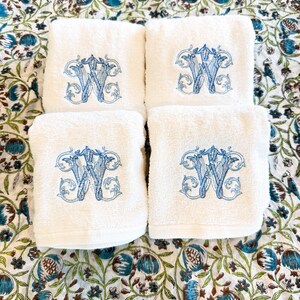 Guest Hand Towel With Embroidery - Grandmillenial Bathroom Decor Personalized image 3