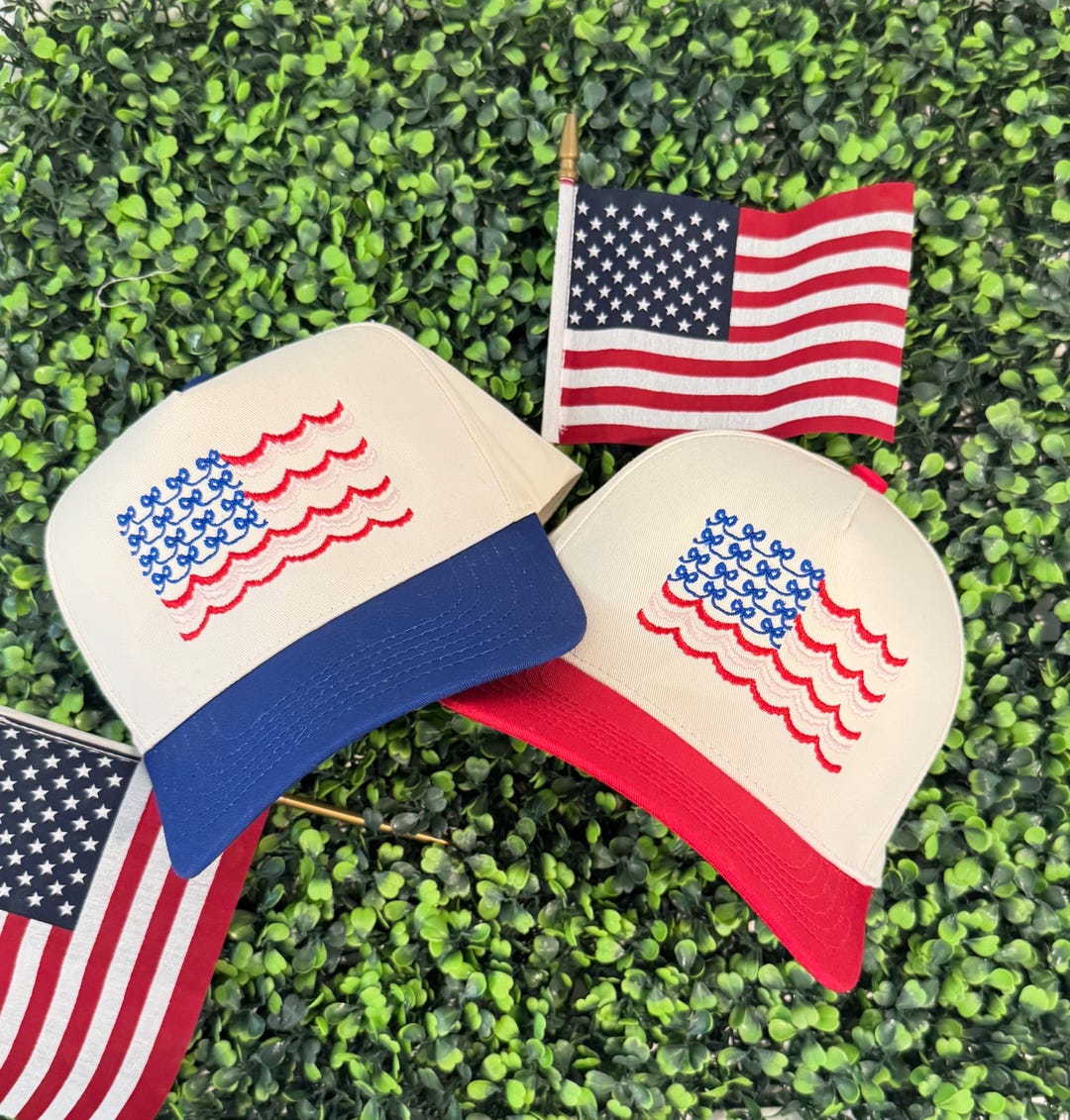 Bits and Bows American Flag Baseball Hat main image 1