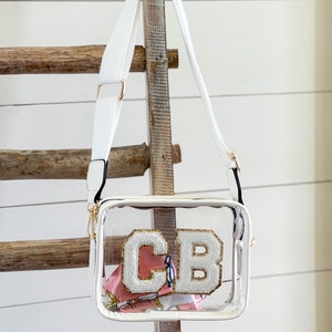 Bolso transparente con parche personalizado: bolso bandolera blanco para conciertos en estadios imagen 2