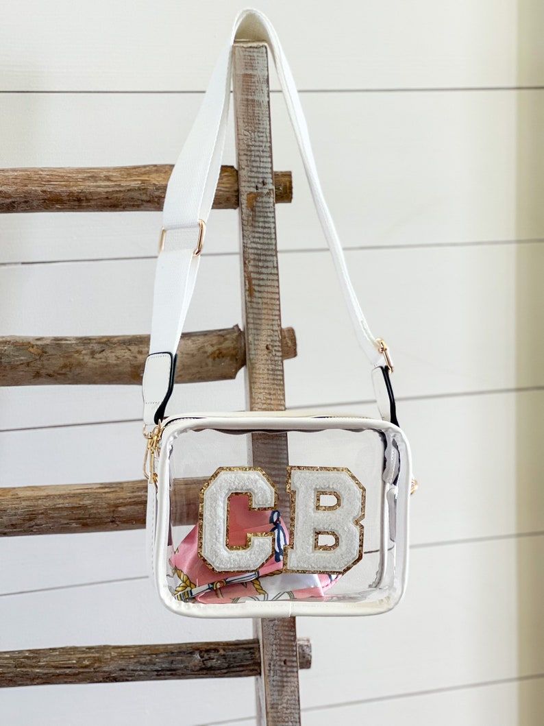 Bolso transparente con parche personalizado: bolso bandolera blanco para conciertos en estadios imagen 2