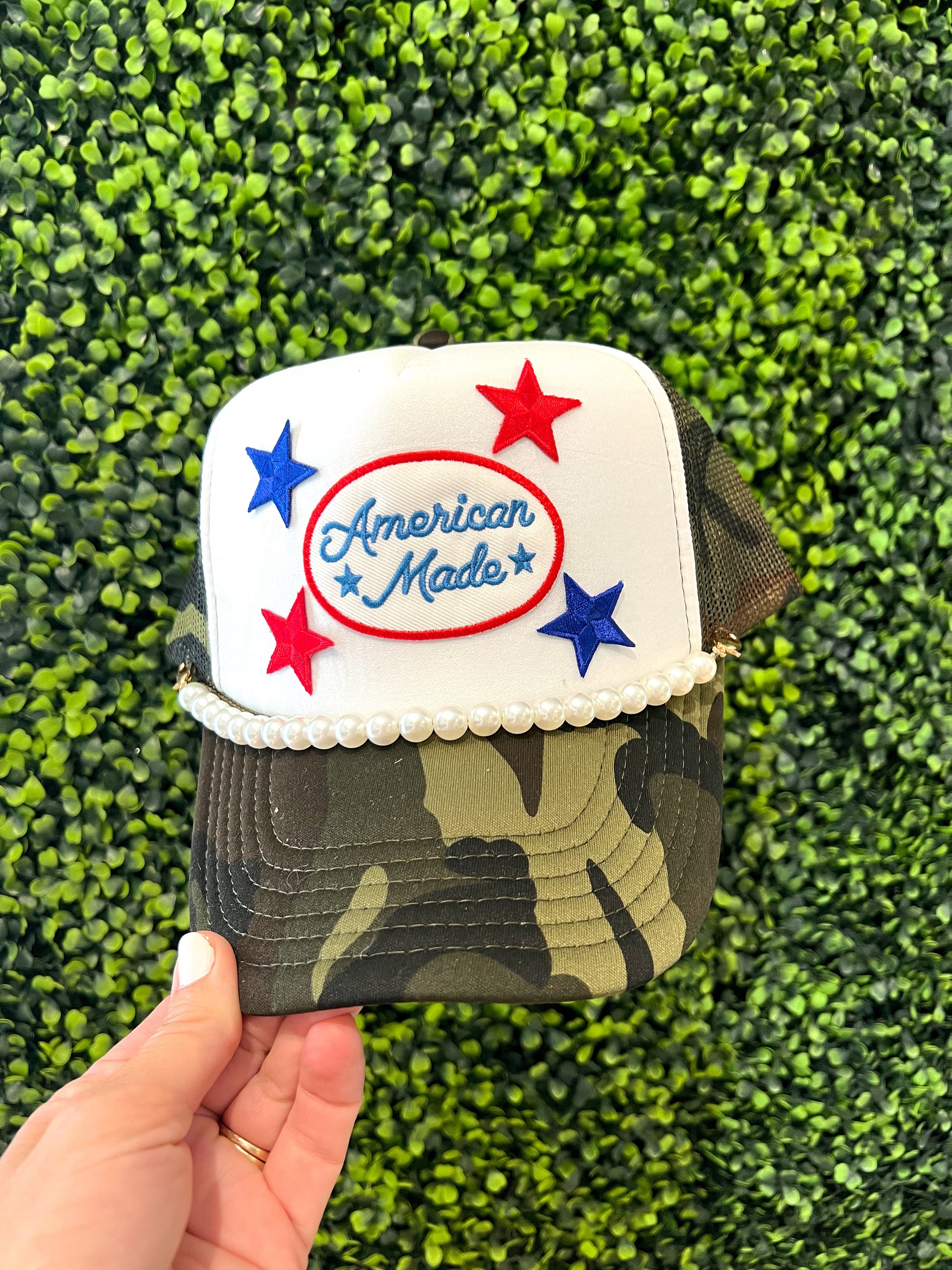 OTTO Camo Trucker Hat with Yellow \