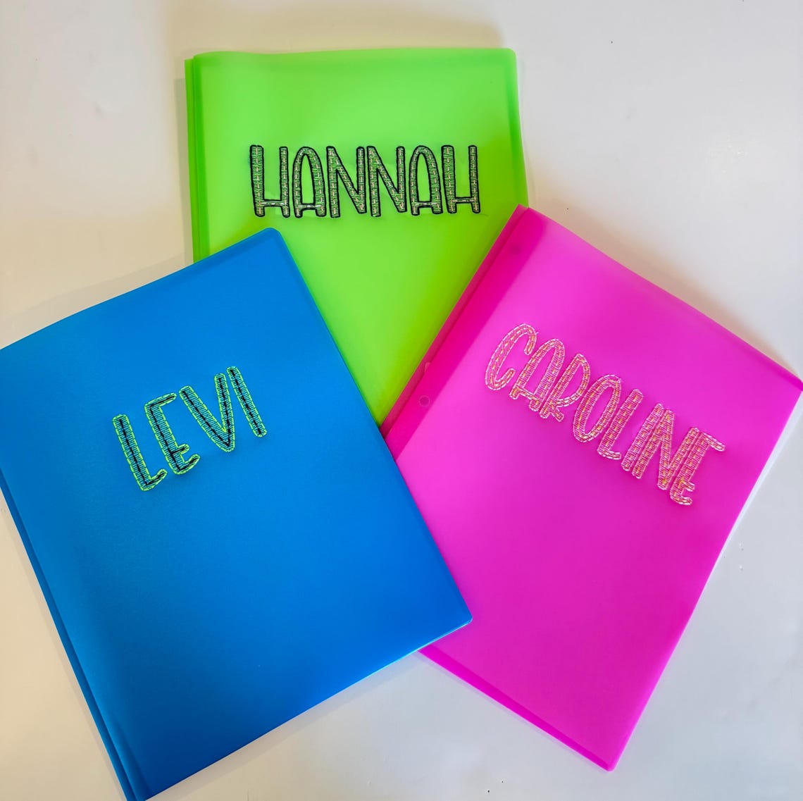 Monogrammed Embroidered Vinyl School Folder - Teacher Supplies - Etsy