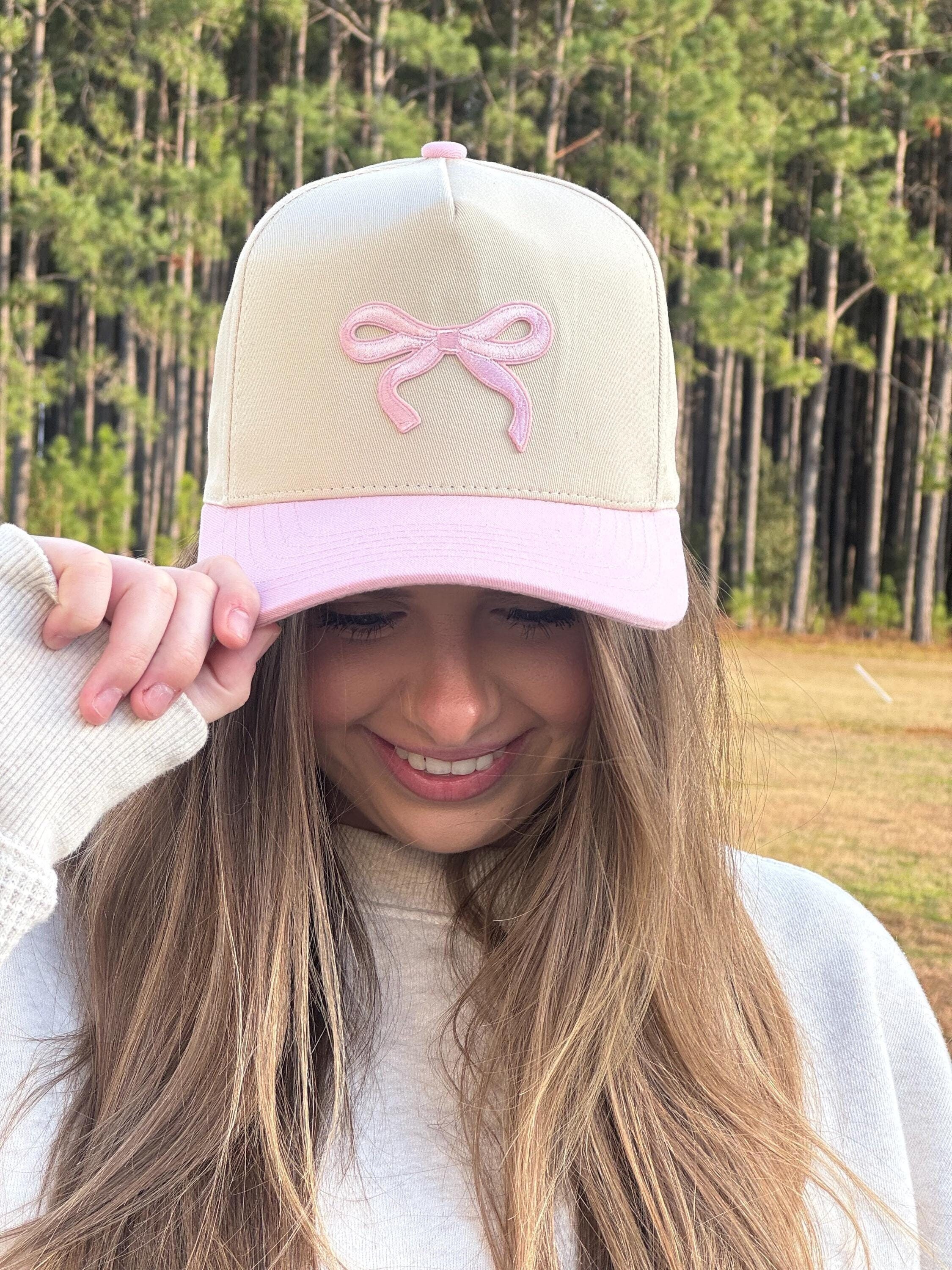 Bow Vintage Trucker Hat - Pink Blue Grandmillenial Style - Etsy