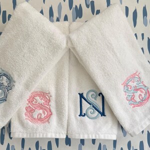 Guest Hand Towel With Embroidery - Grandmillenial Bathroom Decor Personalized image 6