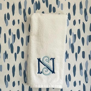 Guest Hand Towel With Embroidery - Grandmillenial Bathroom Decor Personalized image 5
