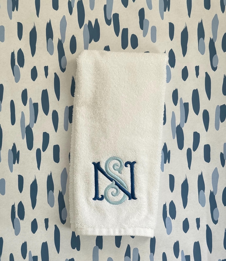 Guest Hand Towel With Embroidery - Grandmillenial Bathroom Decor Personalized image 5