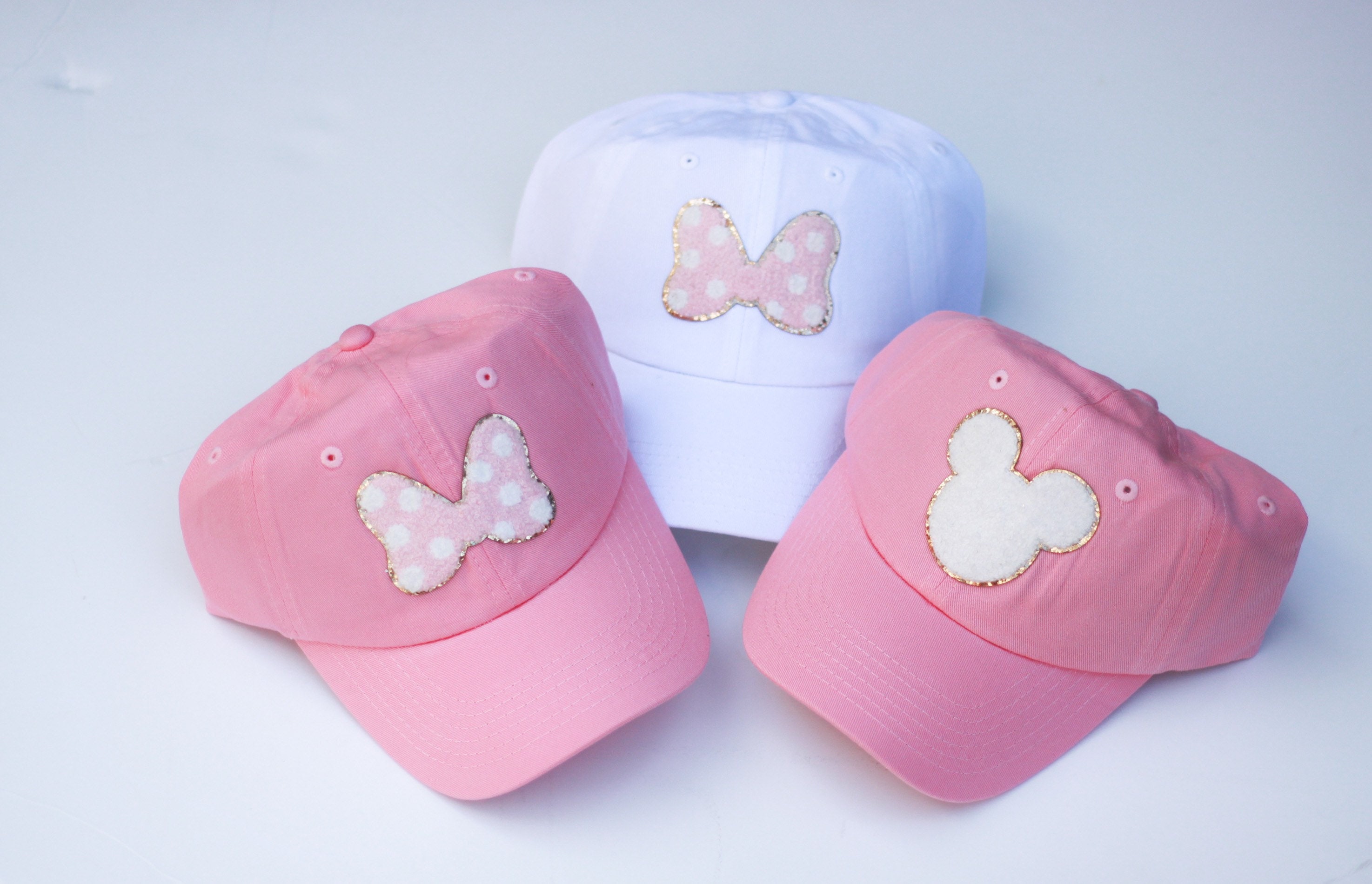Disney Parks Disneyland Classic Minnie Mouse Pink Baseball Cap Hat Disney Park Mickey Mouse Baseball Hat Pink And Black With  main image 4