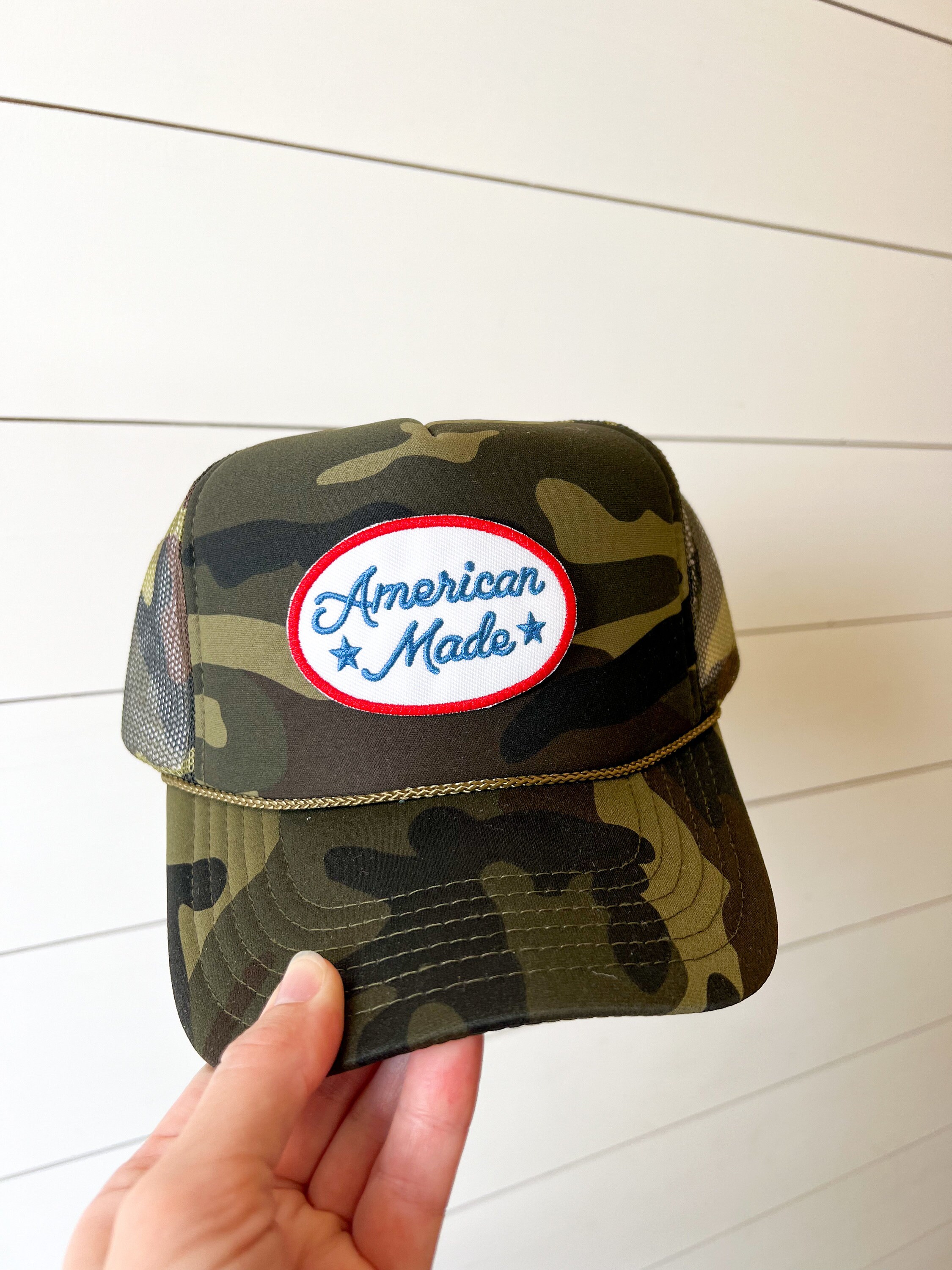 Vintage trucker hat snapback retro baseball cap red western country camo cotton Red Dirt Hat Co. Old Skool Duck Camo/Tan Cap – Boot Country main image 4