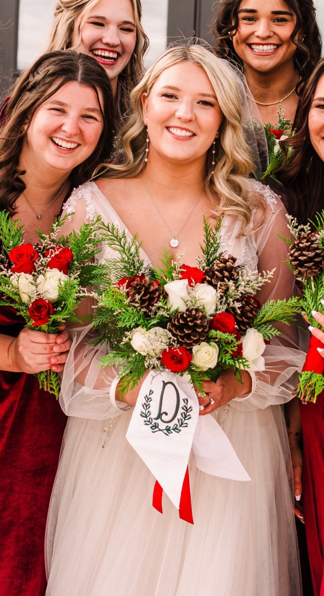 Wedding Bouquet Sash With Monogram - Bridal Flowers Indian Silk Dupioni ...