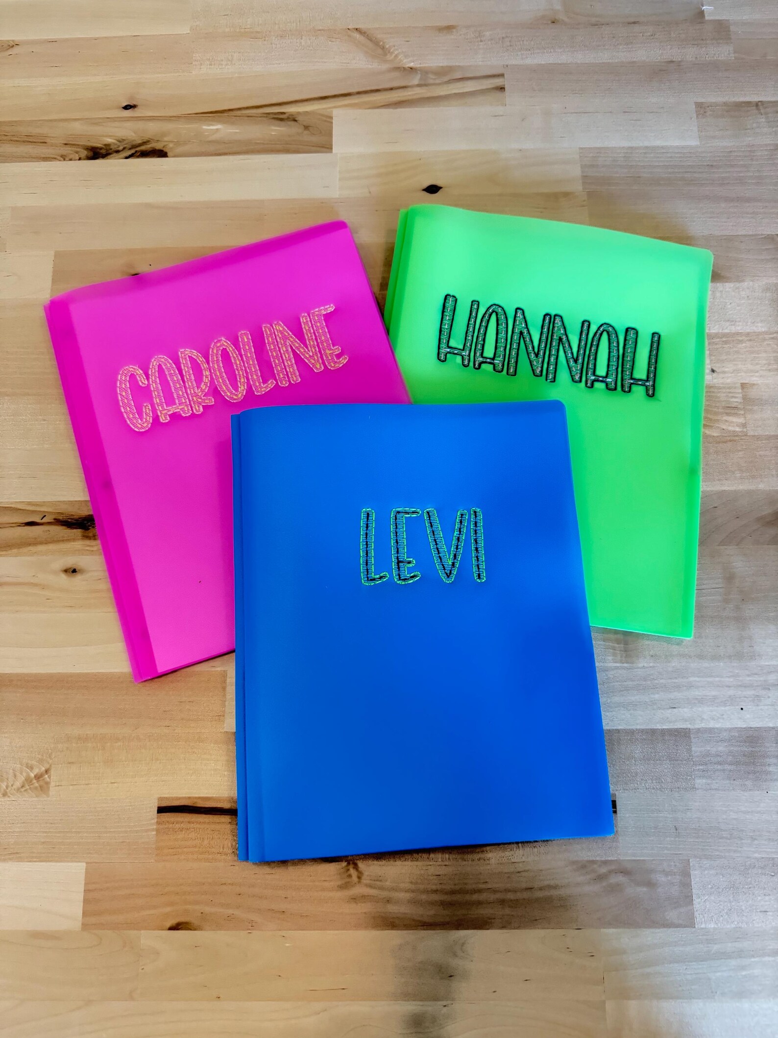 Monogrammed Embroidered Vinyl School Folder - Teacher Supplies - Etsy