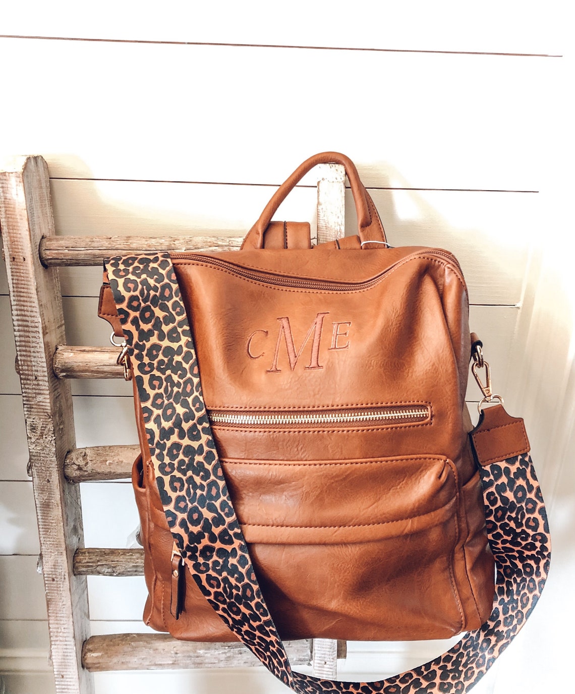 Convertible Backpack With Monogram and Guitar Strap Etsy