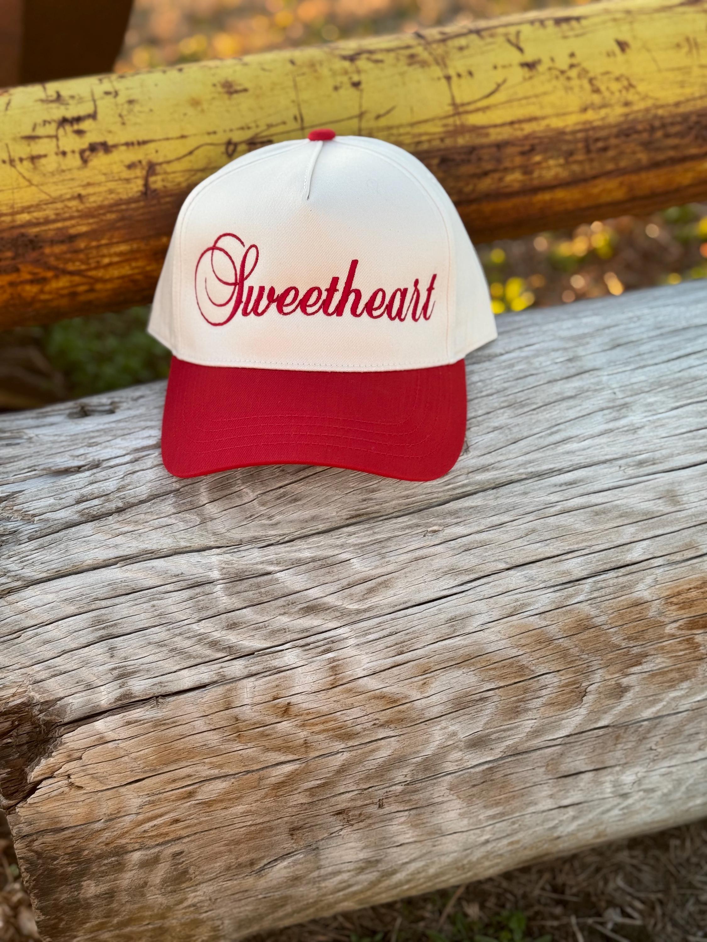 Sweetheart Two Tone Red Vintage Trucker Hat - Valentines Day  display picture 2