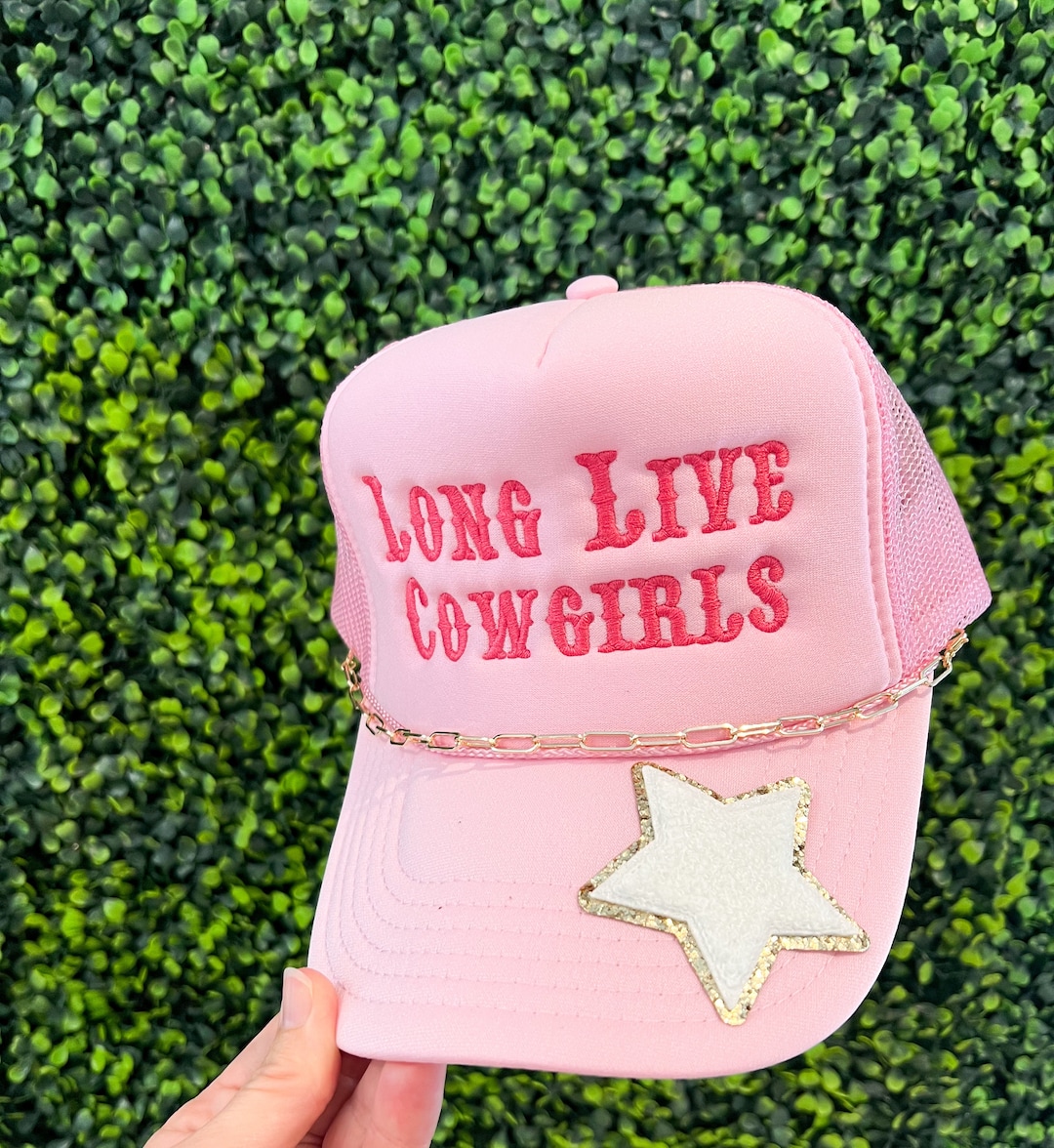 Pink Rv Hat Long Live Cowgirls Pink Trucker Hat With Gold Chain & Star - Etsy
