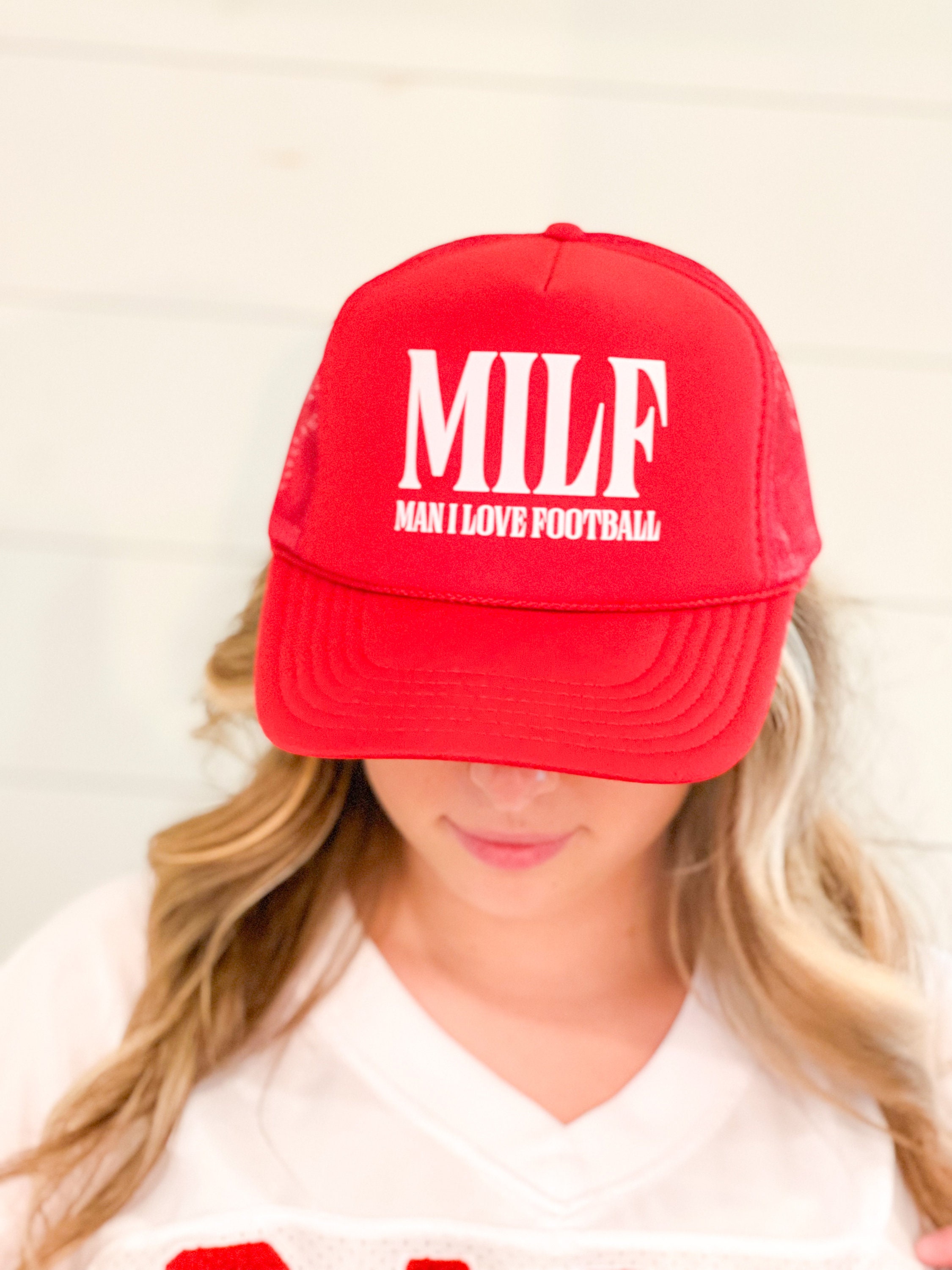 MILF Man I Love Football Funny Game Day Trucker Hat Foam Vintage Trucker Hat Unisex Adult Size Gameday Etsy