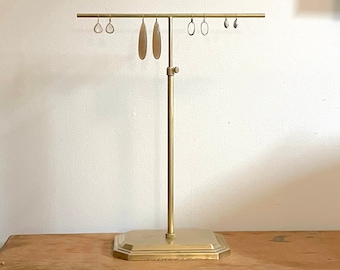 T stand for jewelry in solid brass, guest towel holder accessories display