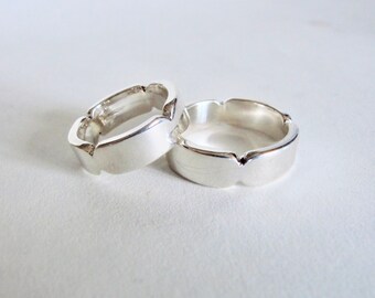 Carved silver ring for him or her. Wedding band or everyday wear