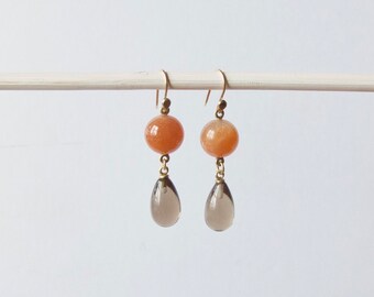 Autumn dangling earrings with hand made solid 14k ear wires