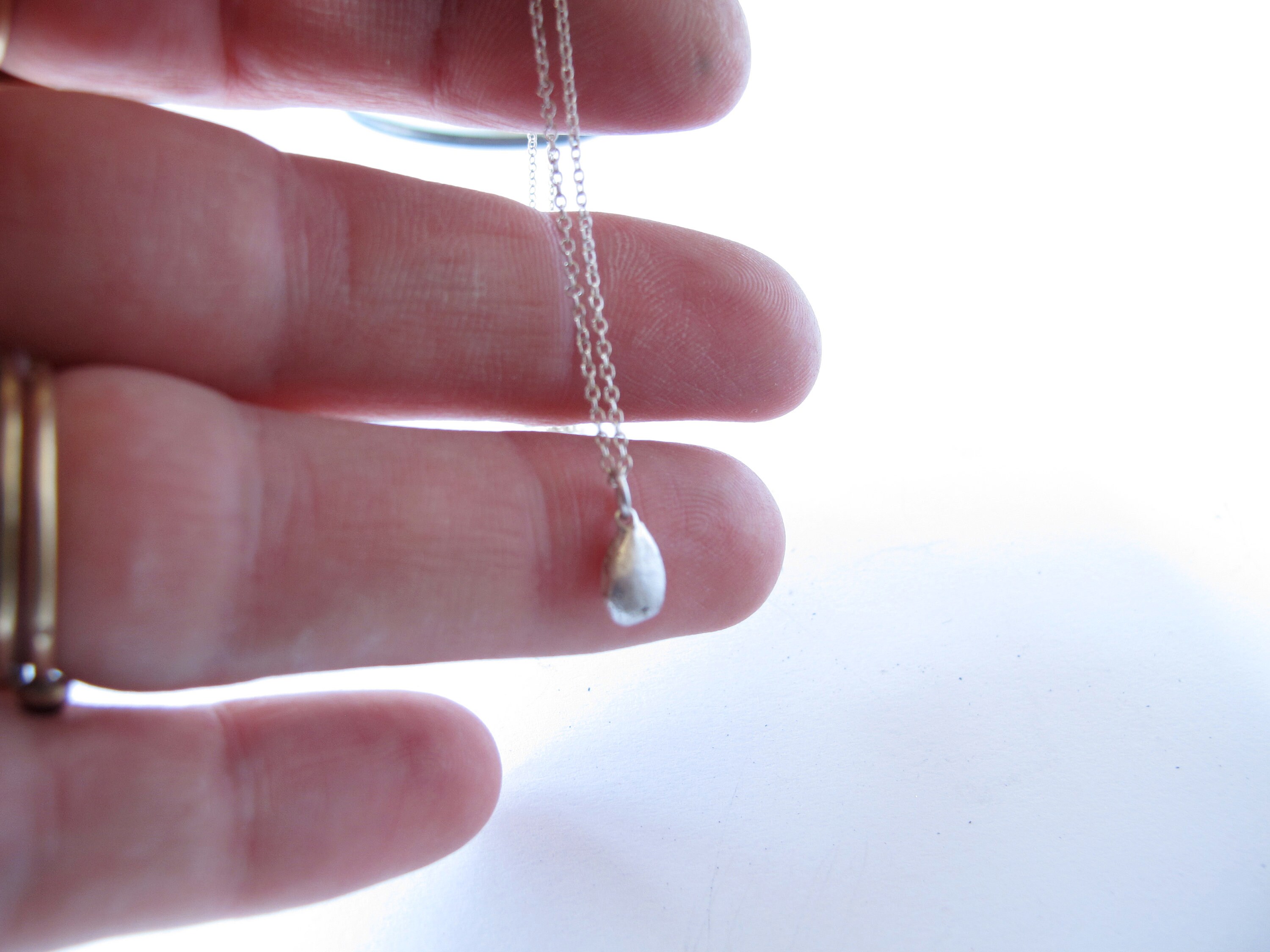 Tiny silver appleseed pendant necklace apple seed pendant Etsy