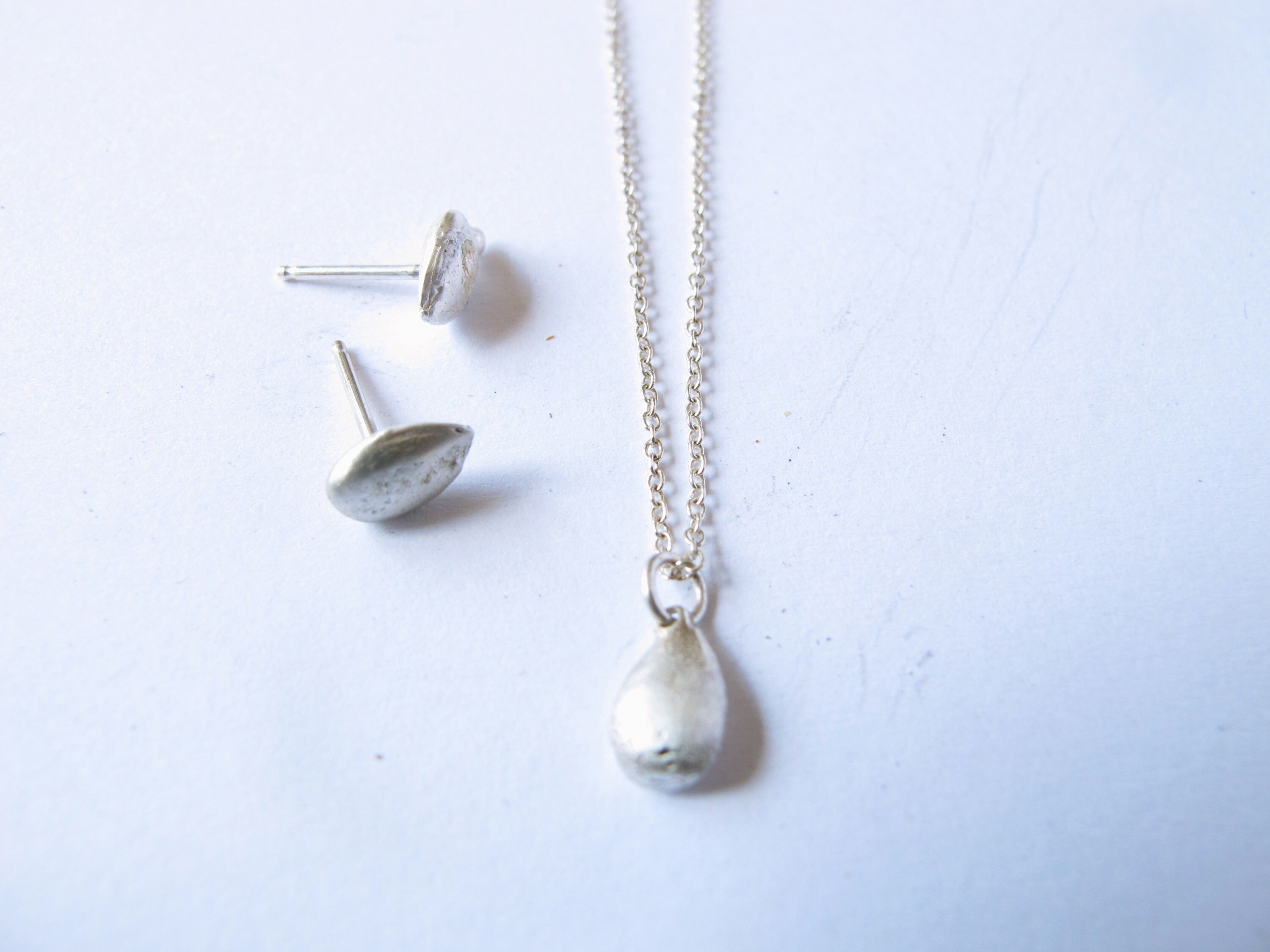 Tiny silver appleseed pendant necklace apple seed pendant Etsy