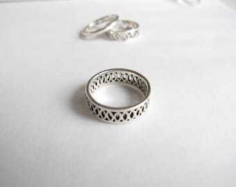 Filigree sterling silver band