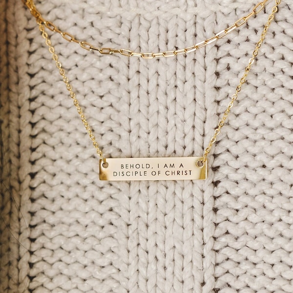 I Am A Disciple Of Jesus Christ, Bar Necklace, 2024 Youth Theme, YW Gift, Disciple of Christ Necklace, Disciple of Jesus, Faith Jewelry, LDS