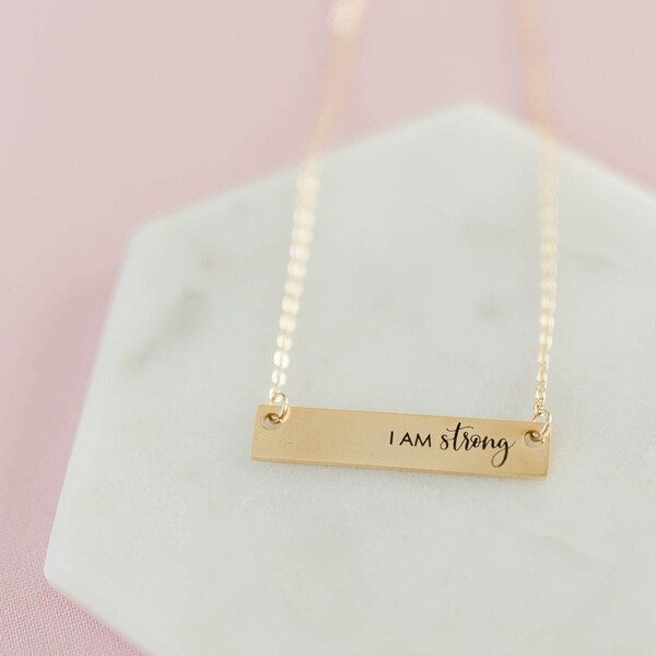 Be Strong Necklace Etsy